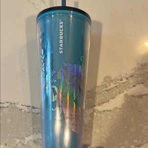 Starbucks Iridescent Blue Tumbler with Mermaid